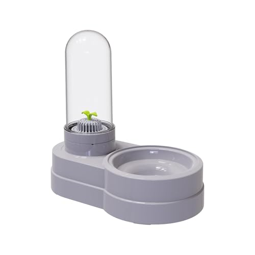 Distributeur d'eau automatique gravitaire avec filtre pour petit chien chat lapin, 580 ml (gris)