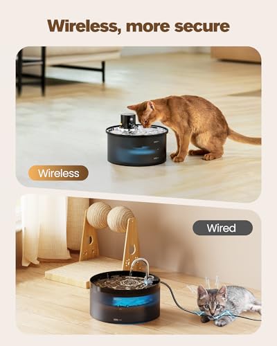 Fontaine à Eau Chat sans Fil Fontaine à Eau pour Chat avec Détection de Mouvement - 3,2L Distributeur Automatique Chien 