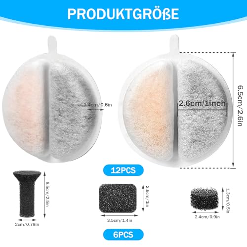 Filtres ATSGJLZN pour fontaine à eau de 2,5 L + Tri-filtration + Charbon actif + Éponge + Multifonctionnels + Eau fraich