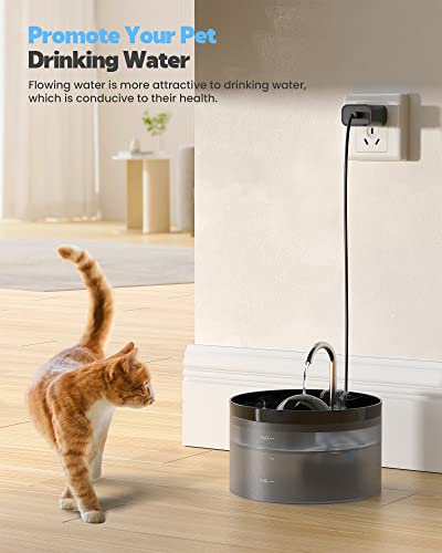 UIOOQ Fontaine à eau pour chat, silencieuse, filtre à charbon, 3,2 l, design de robinet, anti-pulvérisation, convient à 