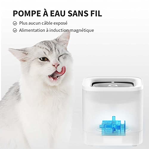 PETKIT CYBERTAIL Fontaine à Eau pour Chiens et chats, avec Pompe à Eau sans Fil, Moins de 25dB, Filtre |0, Equipé de Lum