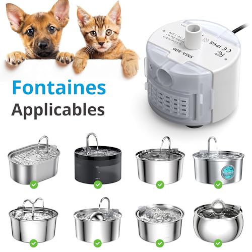 Pompe de fontaine à eau Petace pour chien et chat, submersible, idéale pour animaux de compagnie, design élégant, durabl