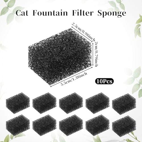 Giantree Filtre Éponge pour Fontaine à Chat - Éponge Filtrante Carrée 2,5L - Éponge Pensée pour Chat 2,5 Litres avec 4 É