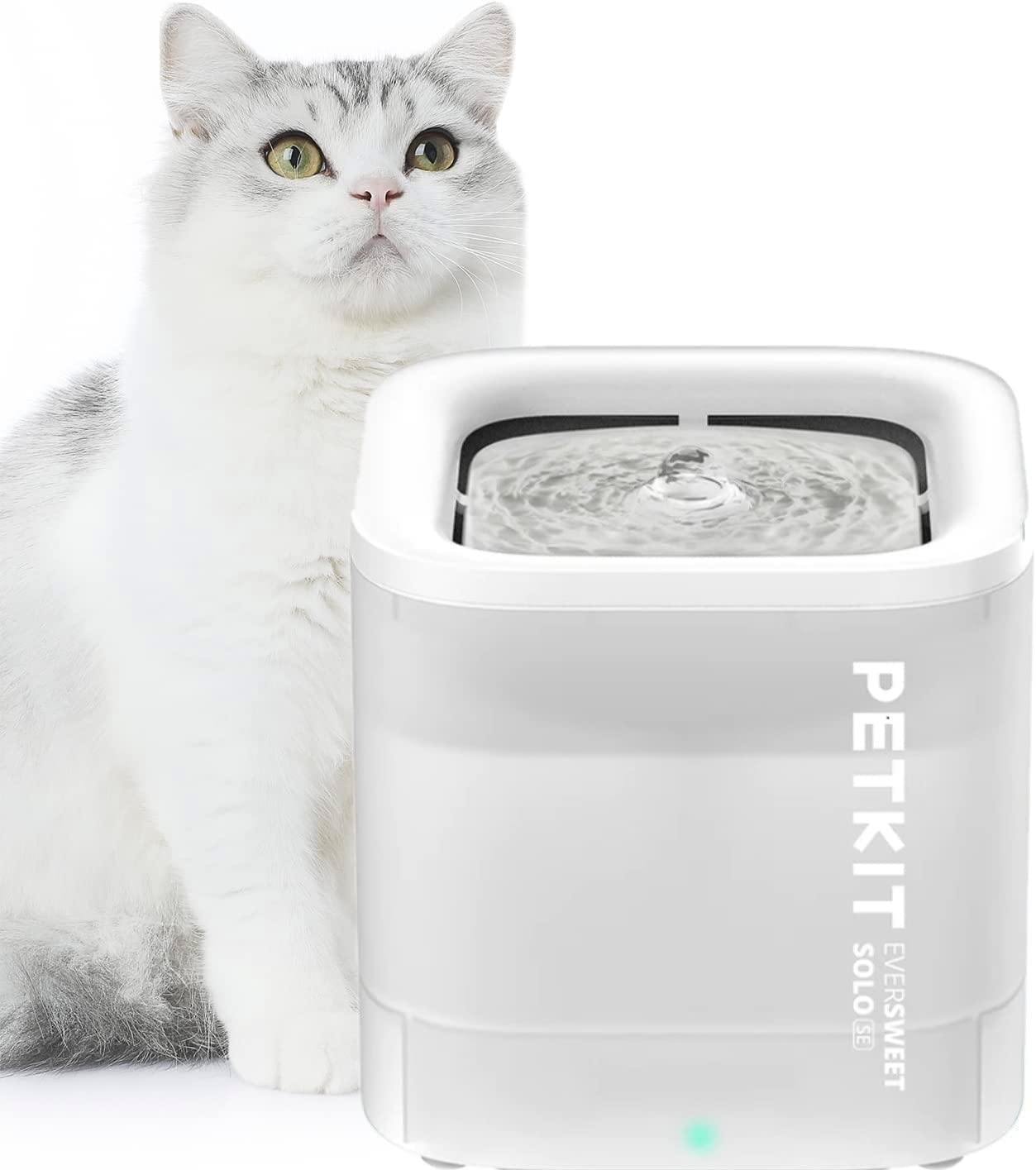 PETKIT CYBERTAIL Fontaine à Eau pour Chiens et chats, avec Pompe à Eau sans Fil, Moins de 25dB, Filtre |0, Equipé de Lum