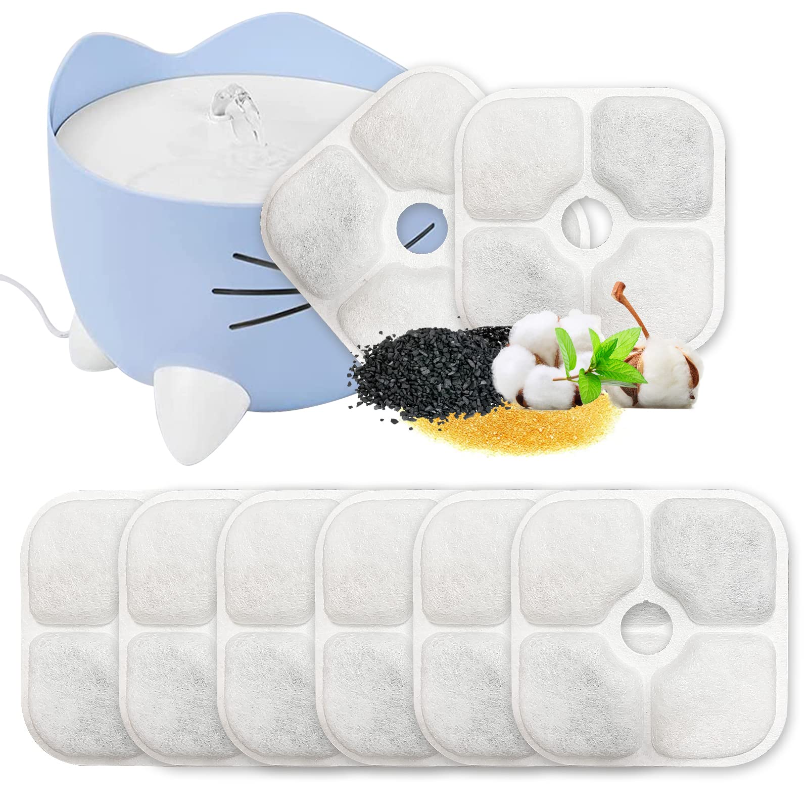 Filtres de rechange en résine activée pour fontaine à eau - 3 couches - système dfiltration - pour fontaine à eau et cha