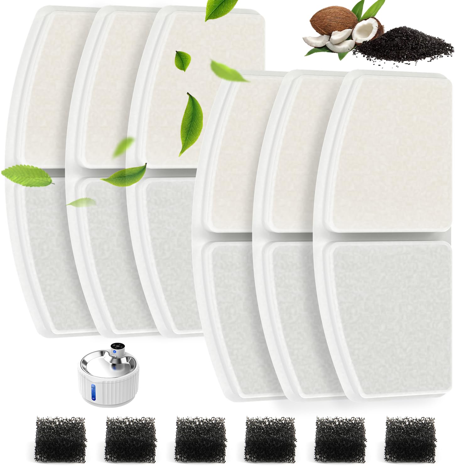 Filtre pour Fontaine à Eau pour Chat - Triple Filtration (Résine + Charbon Actif), Réf. W04SP | Meilleur Filtre pour Cha